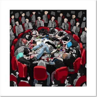 People Resting Head on Round Table Posters and Art